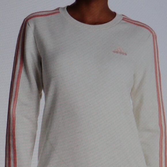 Adidas Essentials 3-Stripes Fleece Sweatshirt Size L - Picture 1 of 3